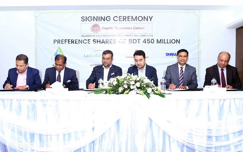 Shimanto Bank Ltd participated in a Signing Ceremony of fund raising for Esquire Accessories Ltd.